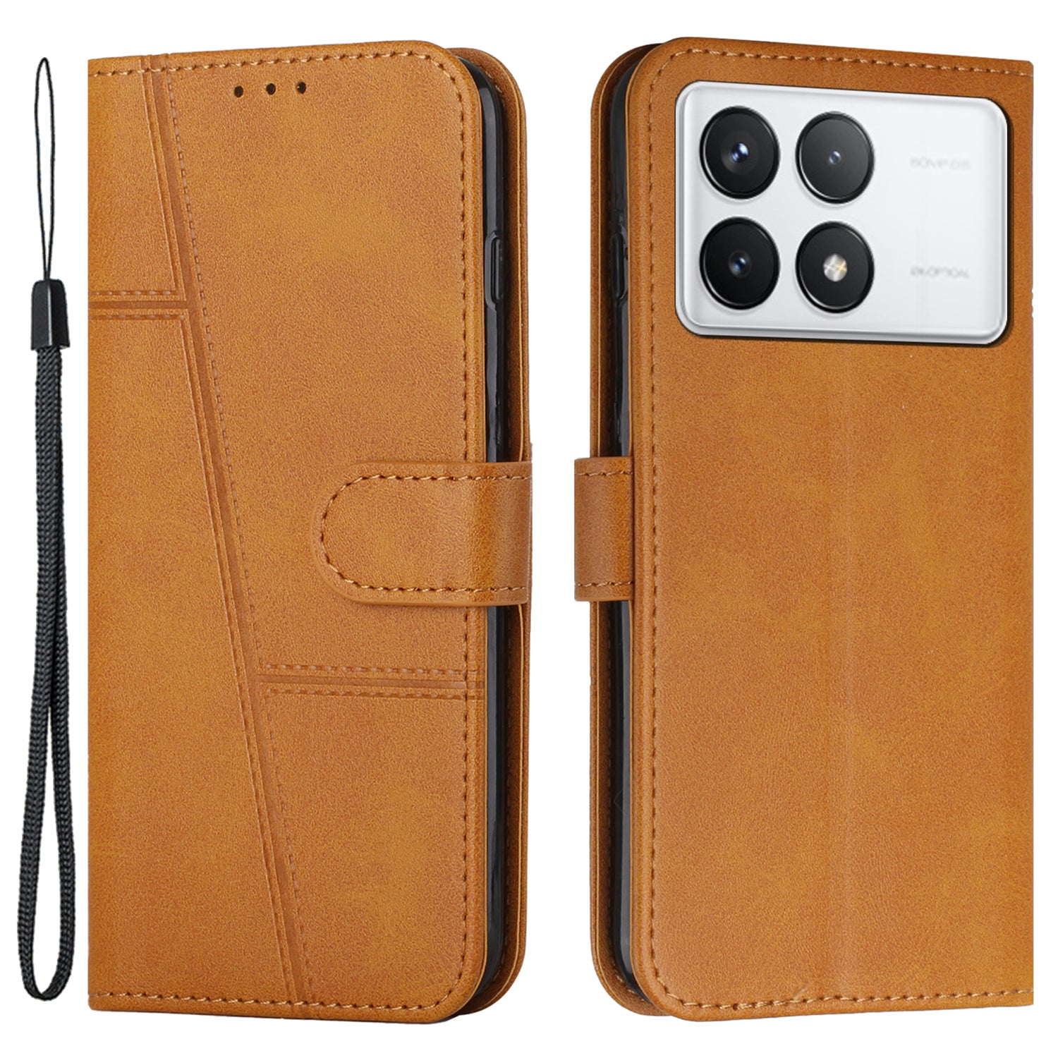 For Xiaomi Redmi K70E 5G / Poco X6 Pro 5G Wallet Case Leather Phone Cover Folding Stand - Black For Xiaomi Redmi K70E 5G / Poco X6 Pro 5G Wallet Case Leather Phone Cover Folding Stand - Black